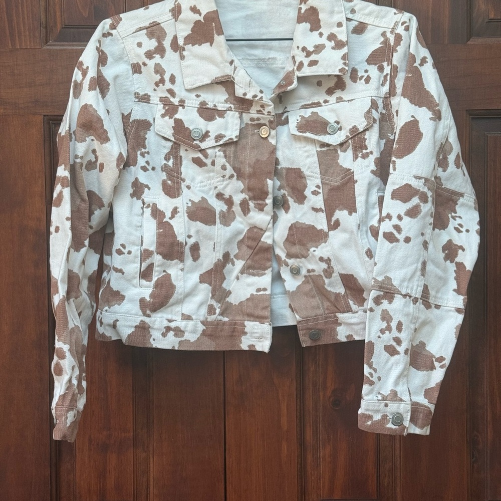 Cow print Jean Jacket